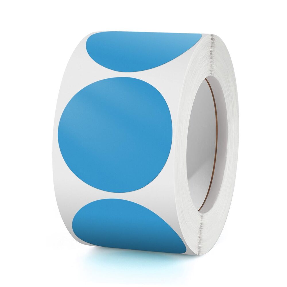 8463 Round Stickers Blue 1.5 Inch Circle Labels with Color Coding Dot